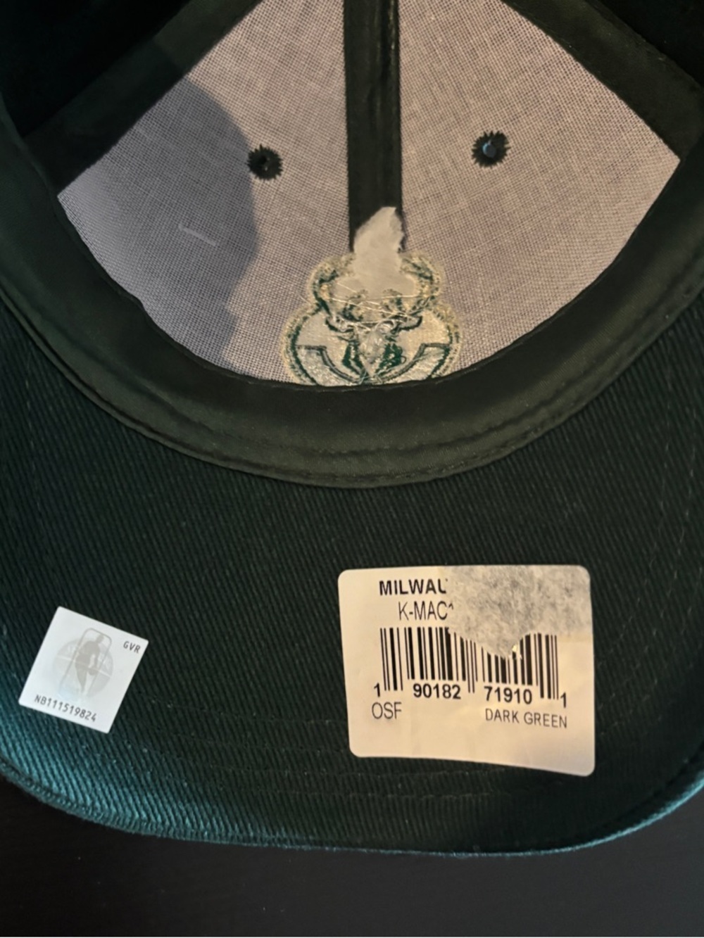 Milwaukee Bucks Dark Green Baseball Cap - Picture 6 of 8